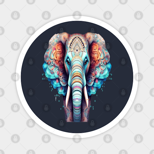 elephant Mandala Animal Ilustration Magnet by Lebihanto